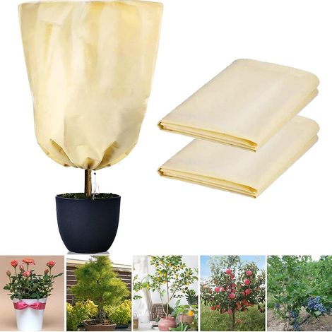 Cubierta de invierno para plantas de exterior de 60x80 cm, 2 piezas, cubierta de invierno para plantas en maceta, cubierta protectora reutilizable para plantas, adecuada para proteger plantas, árboles (1/5)