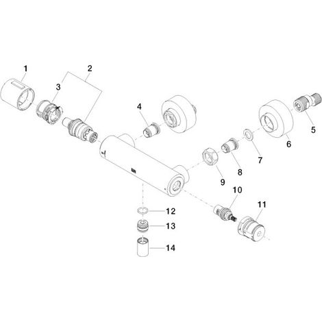DORNBRACHT 34443979-39 Mitigeur thermostatique douche SÉRIE NEUTRE 34443979 (1/2)