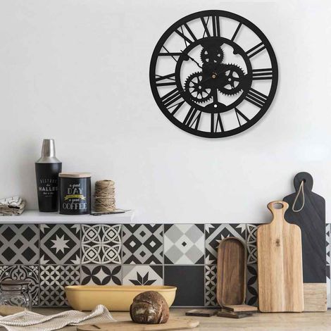 vidaXL Reloj de pared acrílico negro 30 cm (1/5)