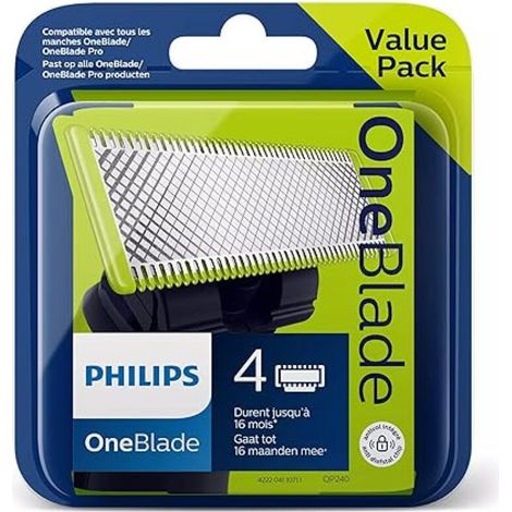 Lame da rasatura compatibili Philips OneBlade, 4 pezzi, per QP240/QP2520/QP2620 (1/3)