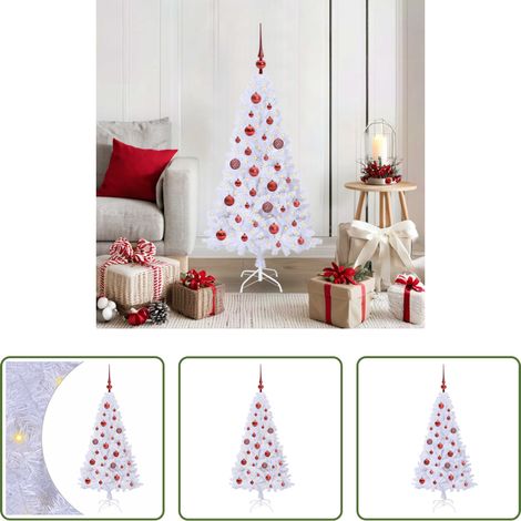 LED-Weihnachtsbaum -  Künstlicher Weihnachtsbaum Weiß 120 cm PVC und Stahl