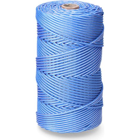 Cordón trenzado polipropileno azul / blanco, calibre 5 mm x 200 m (1/4)