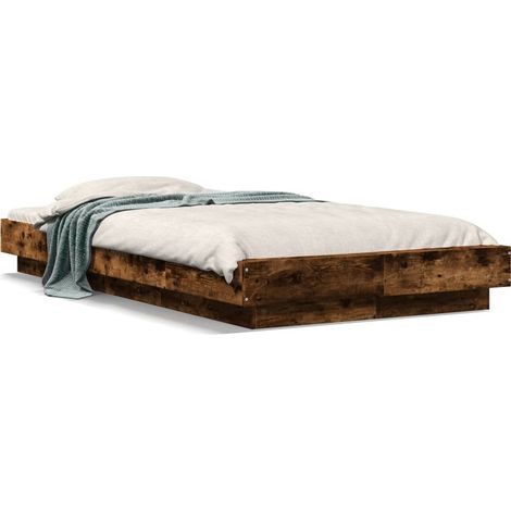 Maison Exclusive - Bettgestell Räuchereiche 90x200 cm Holzwerksto