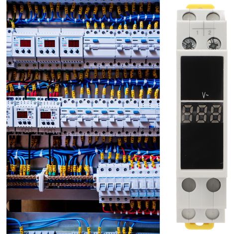 Voltmètre numérique monophasé modulaire sur rail DIN AC80-500V, instrument électronique et électrique SDM011 (1/5)