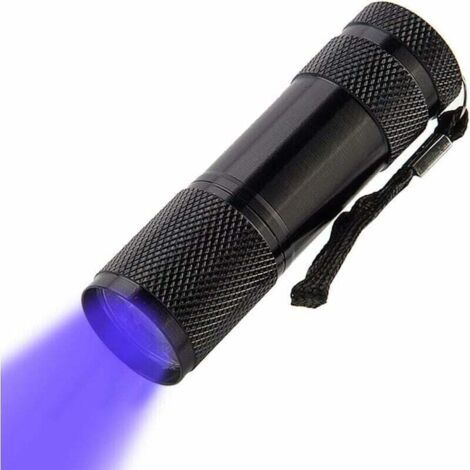 Lampe de poche UV/lumière noire à 9 LED, lampe de poche UV LED, détecteur de taches, recherche de taches sur vêtements, tapis ou moquettes (1/4)