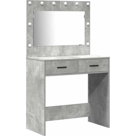 Maison Exclusive - Schminktisch mit Spiegelbeleuchtung 2 pcs Grau