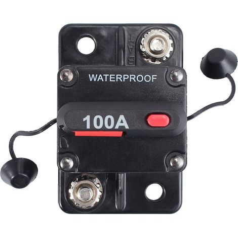 Disjoncteur automatique monobloc avec réinitialisation manuelle pour résistant à l'eau 100 A 12 V-24 V DC pour voiture, bateau, vélo, stéréo (1/2)