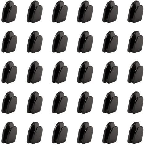 Lot de 30 Crochets Adhésifs Noirs Invisibles - Crochets Muraux Autocollants pour Serviettes, Vêtements, Clés de Voiture - Idéal pour Salle de Bain, Cuisine, Chambre, Garage (1/5)