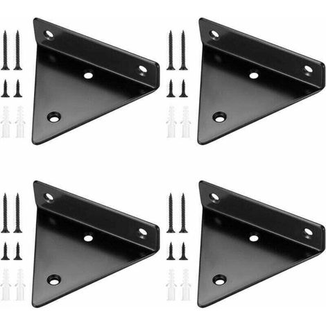 4 Pieces Floating Shelf Brackets, Invisible Triangular Wall Shelf Supports, Metal Wall Shelf Brackets for Shelves (1/5)