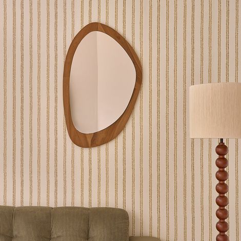 Miroir organique en teck massif 90x60 cm