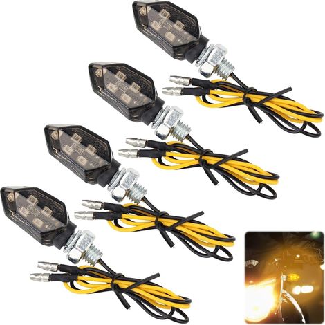 Motorradblinker, 4 Stück LED-Motorradblinker, geeignet für 12-V-Motorräder, zugelassene LED-Motorradblinker, Mini-Motorradblinker