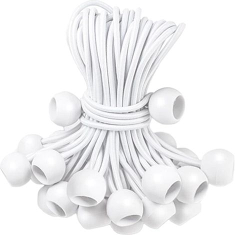 50 Pièces Tendeurs Elastique,Tendeur Elastique Boule,Tendeur Bache, Tendeur avec Boule,Sandow Elastique pour Bache,Tentes,Camping