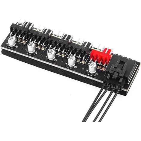 4-pin PWM hub for motherboard, hub for temperature-controlled fans 1 to 5, chassis cable management for fan hub