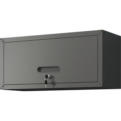 Metall-Wandschrank mit Schloss, schwarzer Stahl, 75 x 30 x 34,5 cm, HOMVRA (1/5)