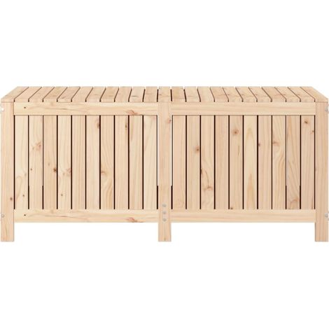 Coffre de rangement de jardin en bois massif de pin Pelika – Élégance rustique et grande capacité-Naturel (1/5)