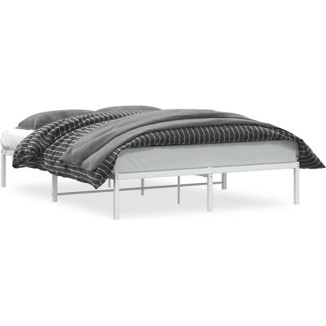 Maison Exclusive - Bettgestell Metall Weiß 150x200 cm