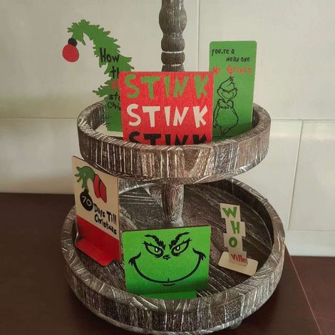 Ornements décoratifs superposés de style dessin animé et bande dessinée, décorations de Noël, décorations festives pour la maison, ensemble décoratif de six pièces sur le thème des dessins animés. (1/5)