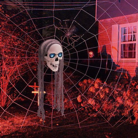 Halloween Hanging Skull with Glowing Eyes (1/5)