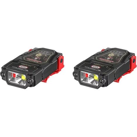 (XHK12 Lot de 2) Mini lampe frontale LED à capteur, clip pour casquette ou chapeau, rechargeable, étanche, idéale pour le camping et la pêche. (1/5)