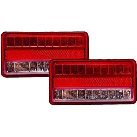 Set aus 2 Anhängerrückleuchten mit 20 LEDs für LKWs und Transporter: Nachtlichter, Blinker und Bremslichter. (1/5)
