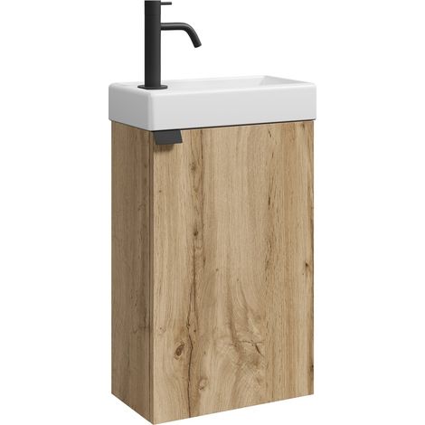 Mueble lavabo para aseo Apollo 40 x 22 cm - Roble claro - Mueble (1/5)
