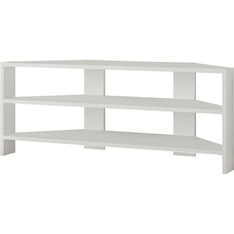 Meuble TV en bois "ThalesCorner" - 110 x 36 x 45 cm - Blanc (1/4)