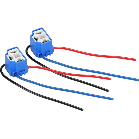 Connecteur H4 Céramique Femelle avec Câble 1mm pour Phare Voiture 12-24V