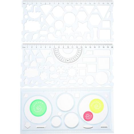 Outil de dessin géométrique en plastique, lot 3 pièces pour les (1/5)