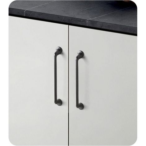 Ensemble de 2 poignées de meuble, poignée d'armoire, poignée de tiroir, poignée d'armoire de cuisine, gris, entraxe de 192 mm, alliage de zinc (1/5)