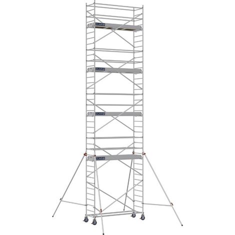 DUARIB - Échafaudage roulant aluminium Docker – Version lisses – Largeur 85 cm – Hauteur max 11,90 m – Longueur 2,05 / 2,54 / 2,95 m - Hauteur de plateau 8,9 m - L 2,54 x l 0,85 m