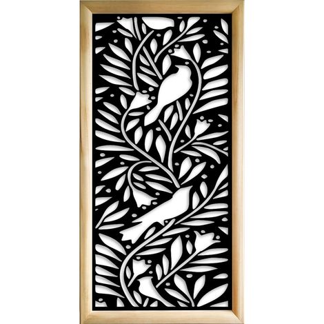 COLIBRI - Moduli Decorativi in Legno e PVC - Misura: 73x148 cm - Colore: nero