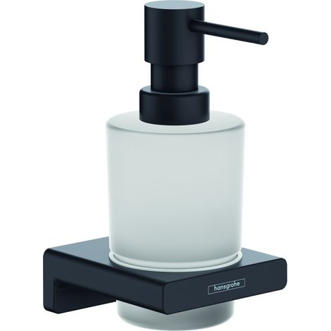 Hansgrohe AddStoris - Dispensador de jabón con soporte, cristal mate/negro mat 41745670 (1/3)