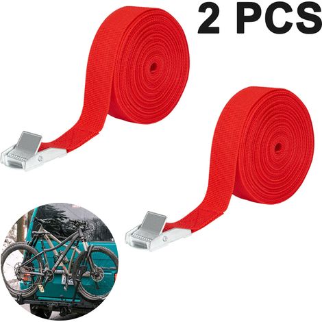 Sangle De Fixation - 25 mm x 2 m - Boucle En Alliage De Zinc - Pour Chargement De Bagages Et Marchandises - 2 Pièces (1/5)