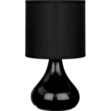 Premier Housewares Bulbus Black Ceramic Table Lamp