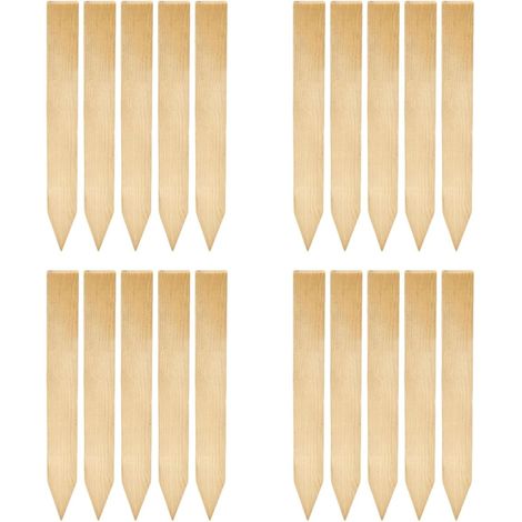 Juego de 20 estacas de madera multifuncionales de alta calidad para jardín, fáciles de instalar para delimitar espacios en el suelo, 29 cm x 3,5 cm.