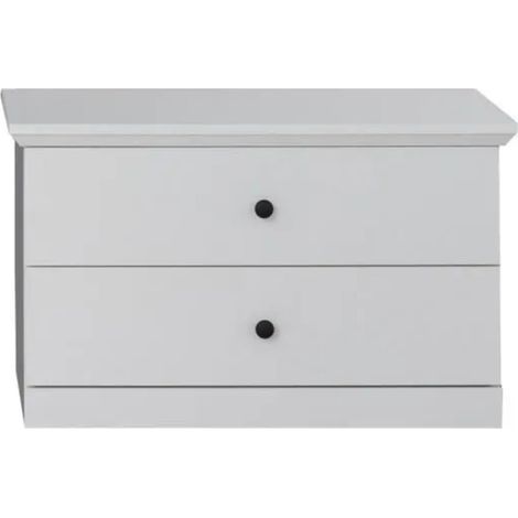 Banc 2 tiroirs 81x41x49 cm blanc - EUNOIA (1/4)