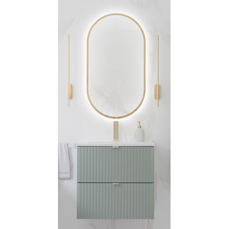 Badmöbel Set 2-teilig in grün mit 60cm Waschtisch, NEWPORT-56-GREEN (1/5)