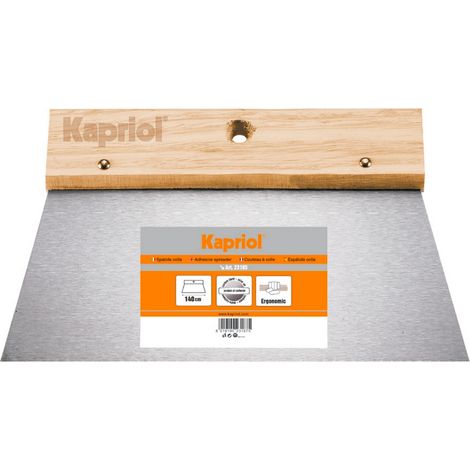 SPATOLA PER COLLA LISCIA IN ACCIAIO TEMPRATO MANICO IN LEGNO 14 o 20 cm KAPRIOL, "14 cm"