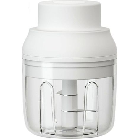 Hachoir à ail électrique sans fil rechargeable par USB, 3 lames, presse-ail pour assaisonnements, viande et compléments alimentaires, blanc (1/5)