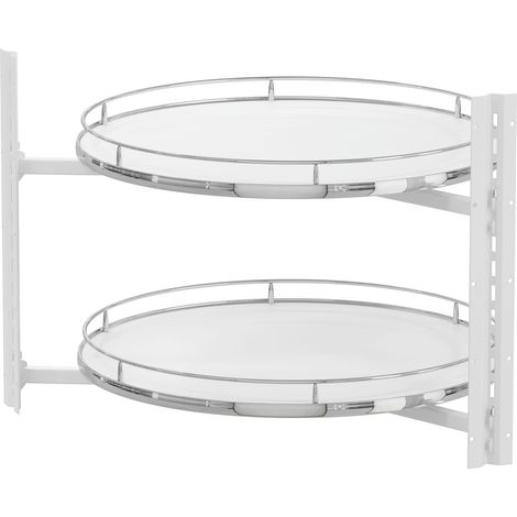 VS COR Wheel Pro Drehteller für Eckschrank Organizer - Rondell Küchenschrank drehbar 4/4-Kreis, KB 900mm, weiß/chrom