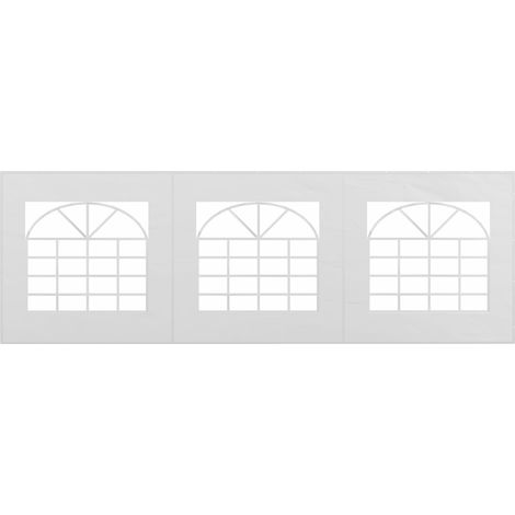 Panneau latéral avec fenêtre pour tonnelle de 6 x 2 m, paroi de remplacement pour tente de réception, imperméable et résistant aux UV, panneau latéral blanc