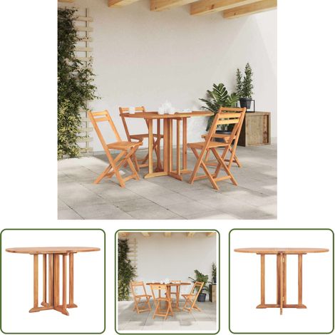 The Living Store Table pliable de jardin papillon 120x70x75 cm Bois teck solide - Table De Jardin - Table Pliante - Table En Teck - Mobilier De Jardin - Table Extérieure (1/7)