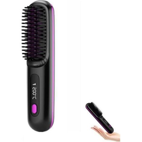 Hair Brush, Pro, Brosse Thermique, Brosse lissante sans fil Pro ionique Portable pour tous types de cheveux (Blac BROSSE SOUFFLANTE (1/5)