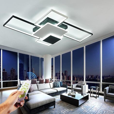 LED Dimmable Ceiling Light L110 cm Modern Living Room LED Ceiling Light with Remote Control, Colour Temperature 3000K-6500K Living Room LED Ceiling Light Colour Changing (1/5)