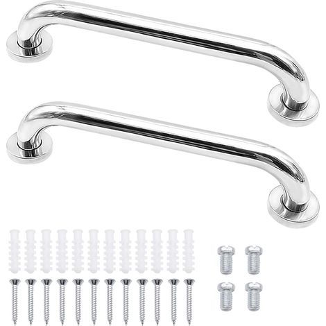 Barre de maintien antidérapante en acier inoxydable 304 – 30 cm – Capacité 150 kg – Installation murale pour salle de bain et cuisine-Chrom (1/5)