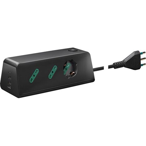 VIMAR - 00604.CC Presa scrivania 1univ+2P17/11+3USB+S17 n