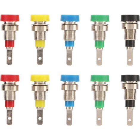 Bananenbuchse 2 mm, Messing, sicher, 5 Farben, Einbau-Anschlussklemme für Elektronik, Schiffe, Wohnmobile