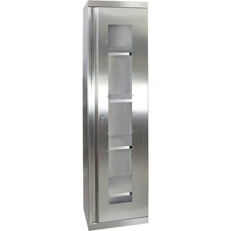 Stumpf Edelstahl-Sichtfensterschrank Cabinox, 1800x450x400mm, 4 Fachböden