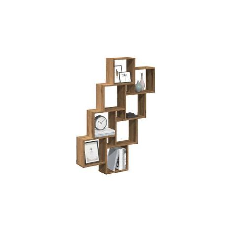 Étagère murale en forme de cube chêne artisanal 90x15x119,5 (1/5)