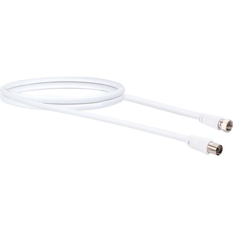 Schwaiger SAT Antennen Adapter Kabel KVCK171 532 (75dB) F IEC weiß, 1,5m, 1x F Stecker / 1x IEC Buch Antennen & (1/3)